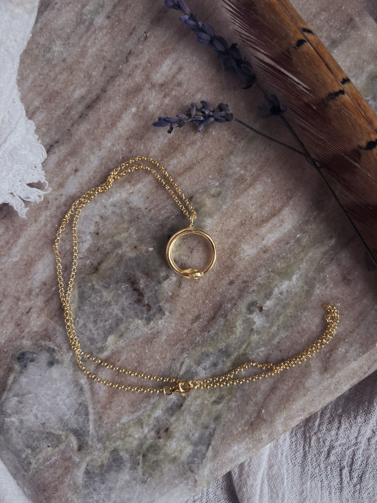 Gold Ouroboros Necklace: 18k gold filled Sterling Silver Serpent Pendant - KathyRossJewelry