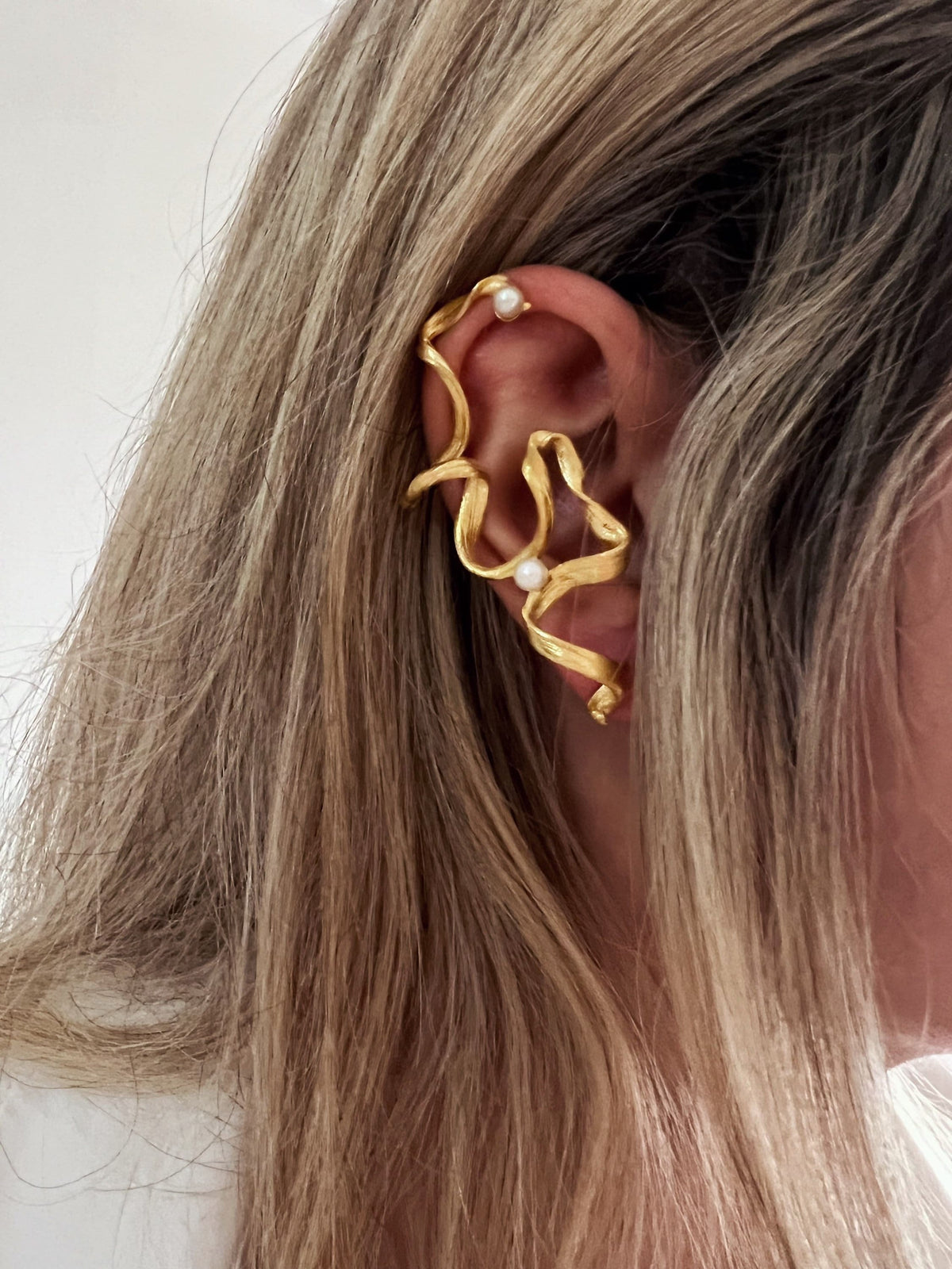 Pearl Ear Climbers: gold filled Solid Sterling Silver 925 earrings - KathyRossJewelry