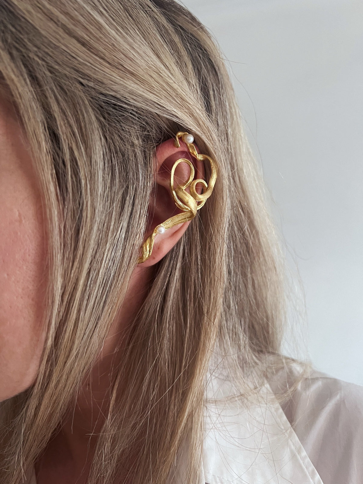 Pearl Ear Climbers: gold filled Solid Sterling Silver 925 earrings - KathyRossJewelry