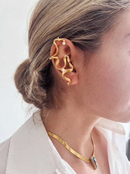 Pearl Ear Climbers: gold filled Solid Sterling Silver 925 earrings - KathyRossJewelry