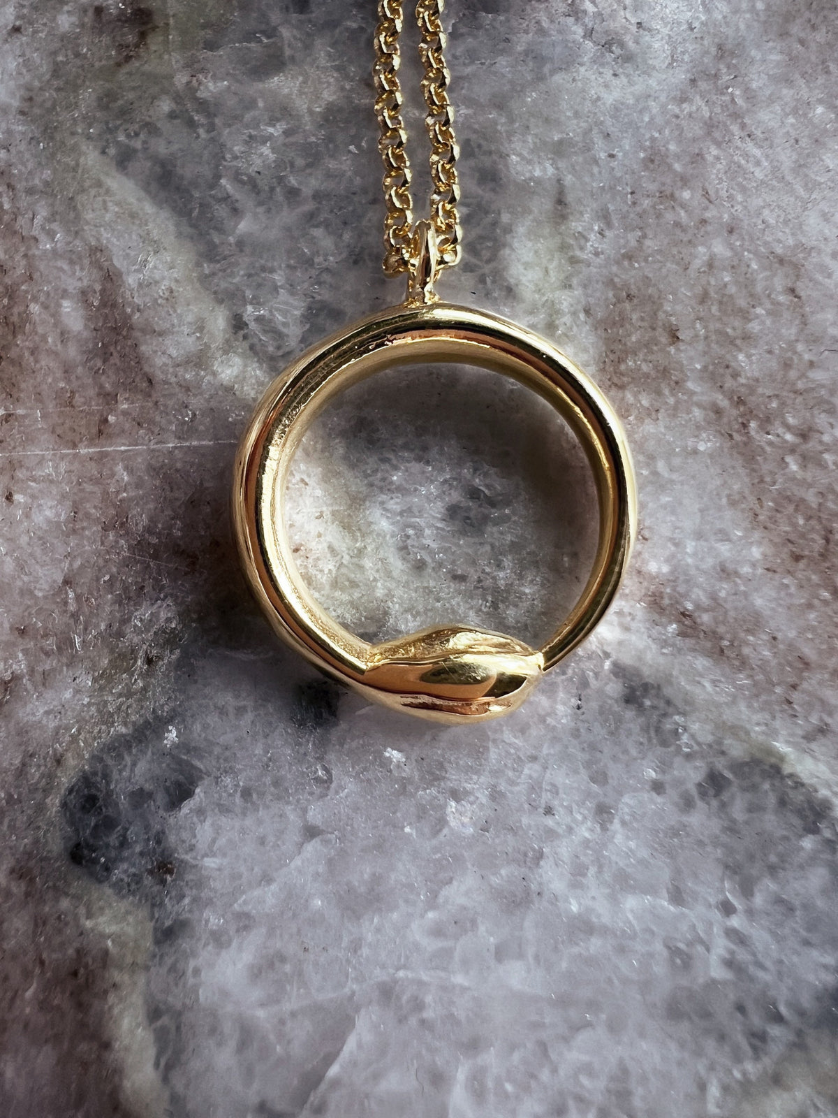Gold Ouroboros Necklace: 18k gold filled Sterling Silver Serpent Pendant - KathyRossJewelry