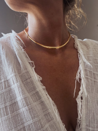 Sterling Silver Slim Choker: Minimalist Short collar Necklace - KathyRossJewelry
