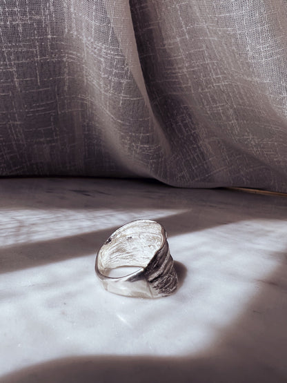 Sterling Silver 925 wide band Ring: Organic Texture - KathyRossJewelry