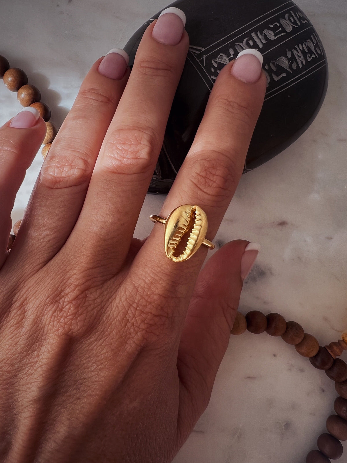 Silver 925 puka shell ring - KathyRossJewelry