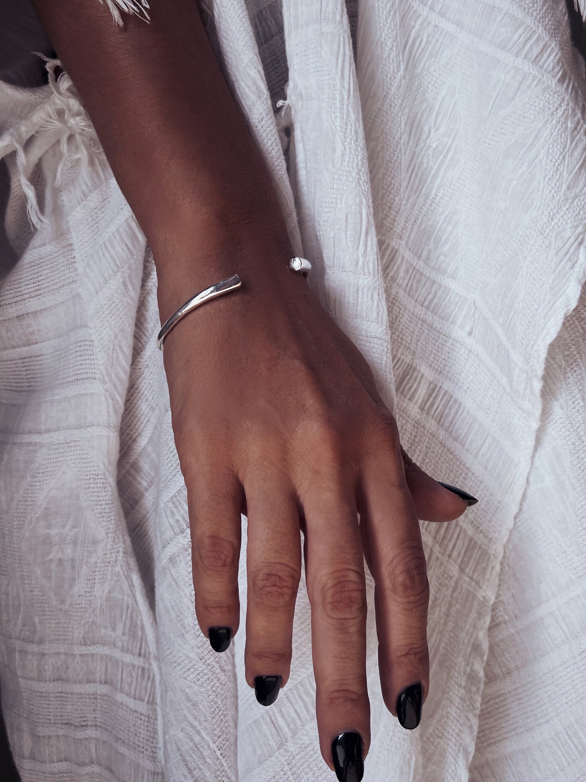 Solid sterling Silver 925 curvy cuff bracelet - KathyRossJewelry