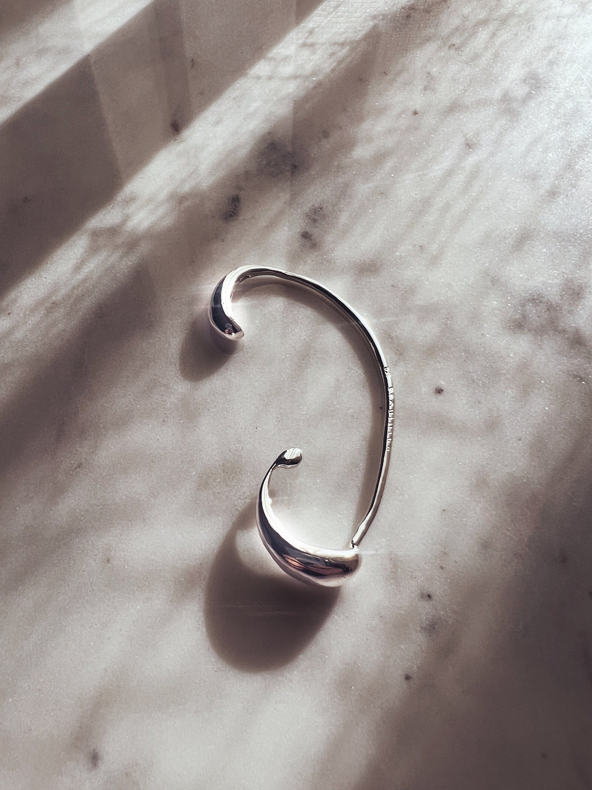 Silver Ear Cuff: curvy earring for no Piercing ears - KathyRossJewelry