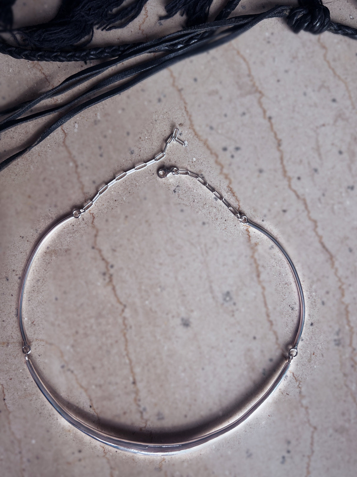 Sterling Silver Slim Choker: Minimalist Short collar Necklace - KathyRossJewelry