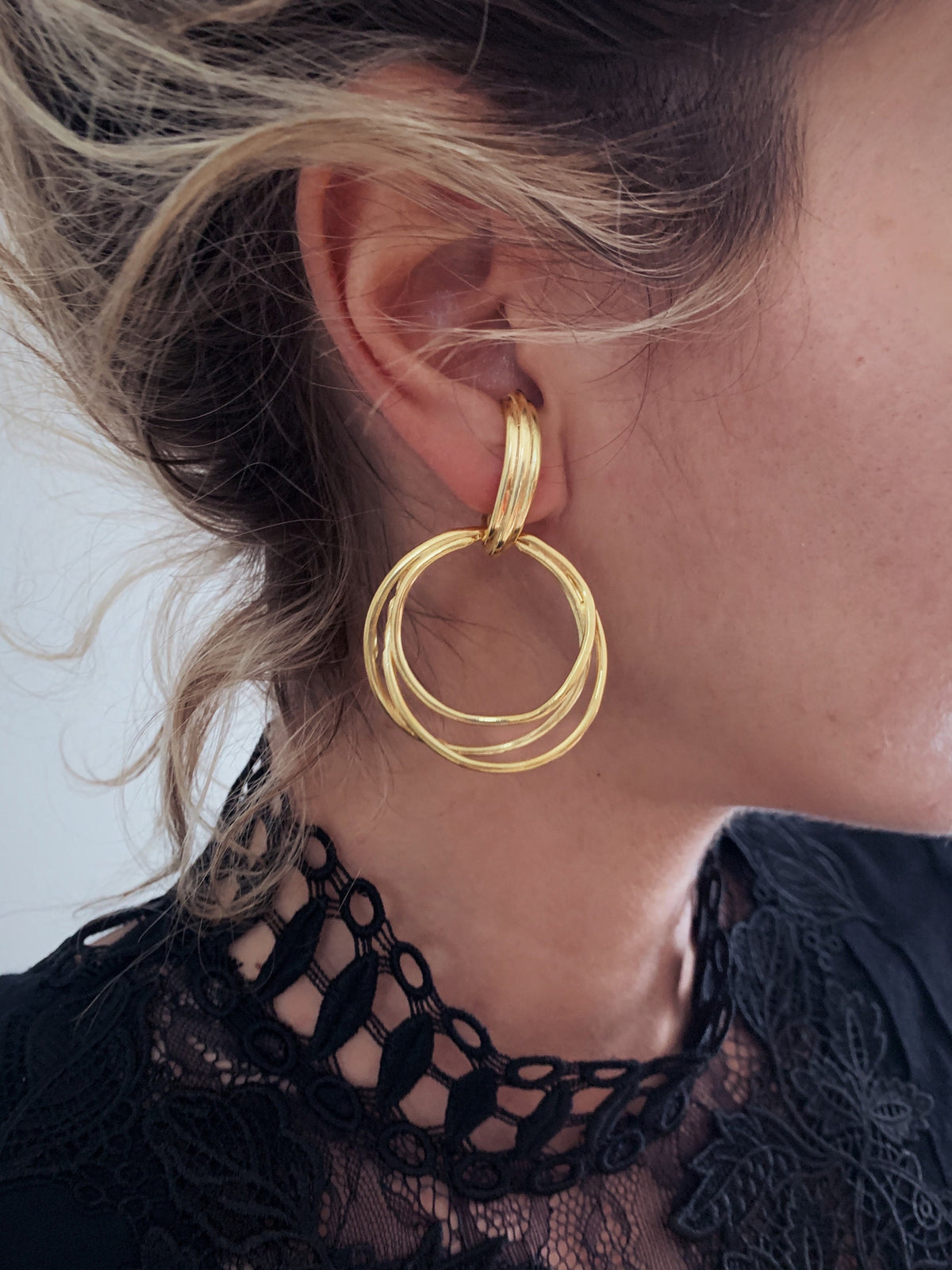 Gold Hoop Earrings:gold filled solid silver ear cuffs - KathyRossJewelry