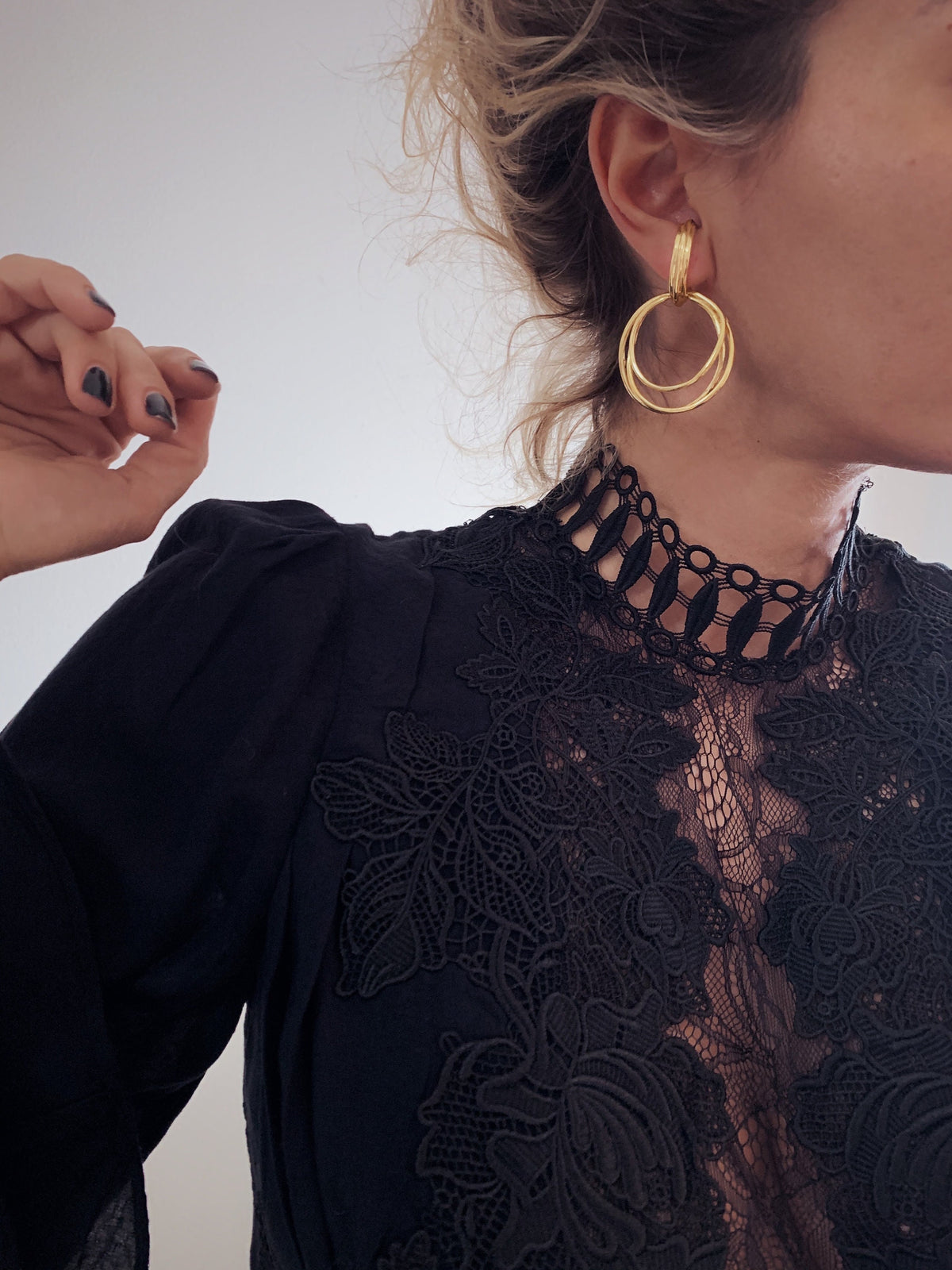 Gold Hoop Earrings:gold filled solid silver ear cuffs - KathyRossJewelry