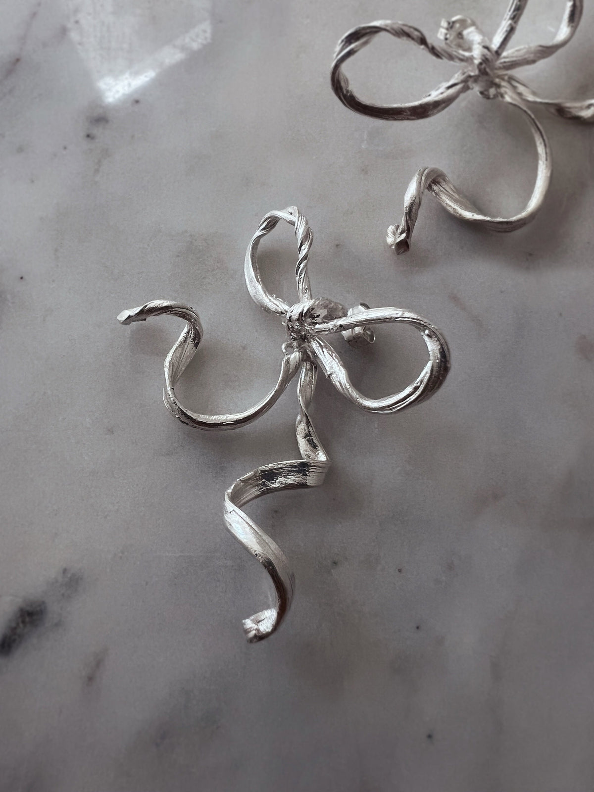 Sterling Silver 925 Bow statement Earrings - KathyRossJewelry