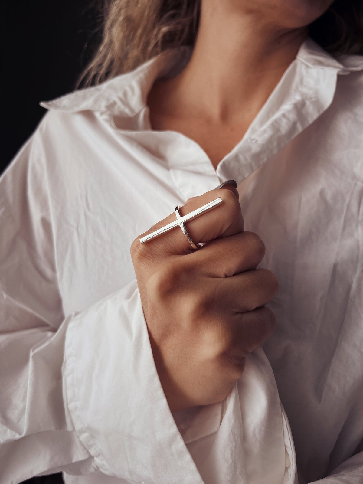 Solid silver minimal bar ring - KathyRossJewelry
