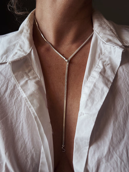 Snake Lariat Necklace: 18K gold filled on sterling silver 925 - KathyRossJewelry