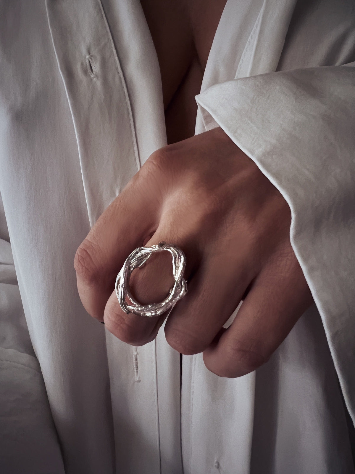 Oval gold filled hollow sterling silver 925 ring - KathyRossJewelry