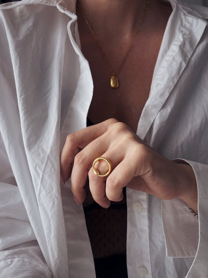 Ouroboros Ring: Gold filled on silver Alchemist Serpent Jewelry - KathyRossJewelry