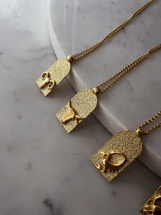Sign zodiac necklace , 18k gold filled silver Constellation necklace pendant and chain , birthday gift - KathyRossJewelry