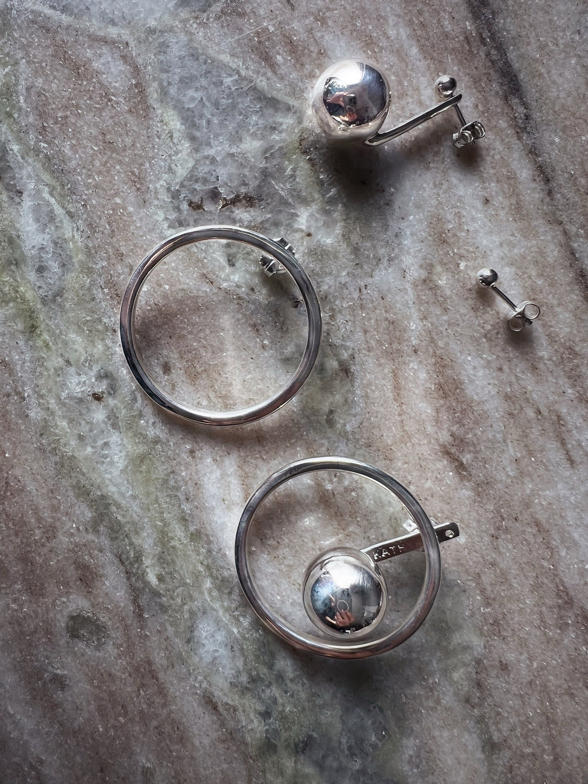 Sterling silver geometric orbital earrings - KathyRossJewelry