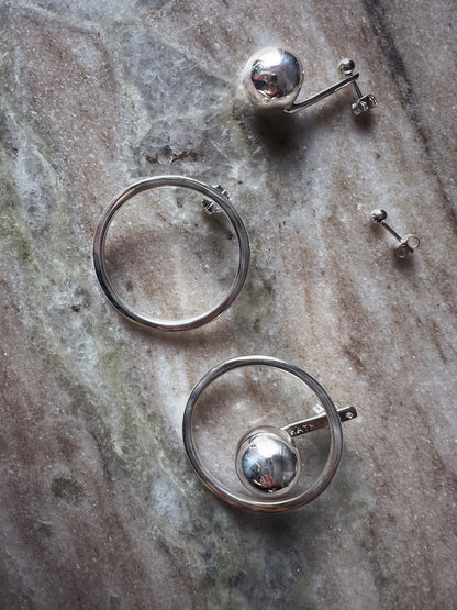 Sterling silver geometric orbital earrings - KathyRossJewelry