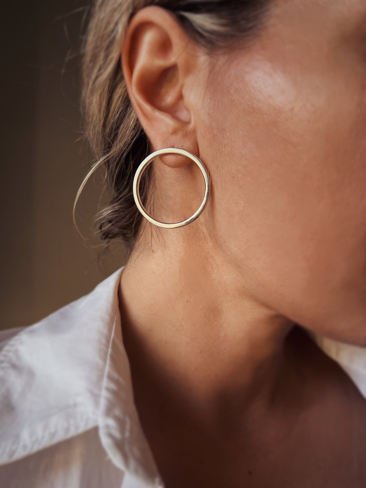 Sterling silver geometric orbital earrings - KathyRossJewelry