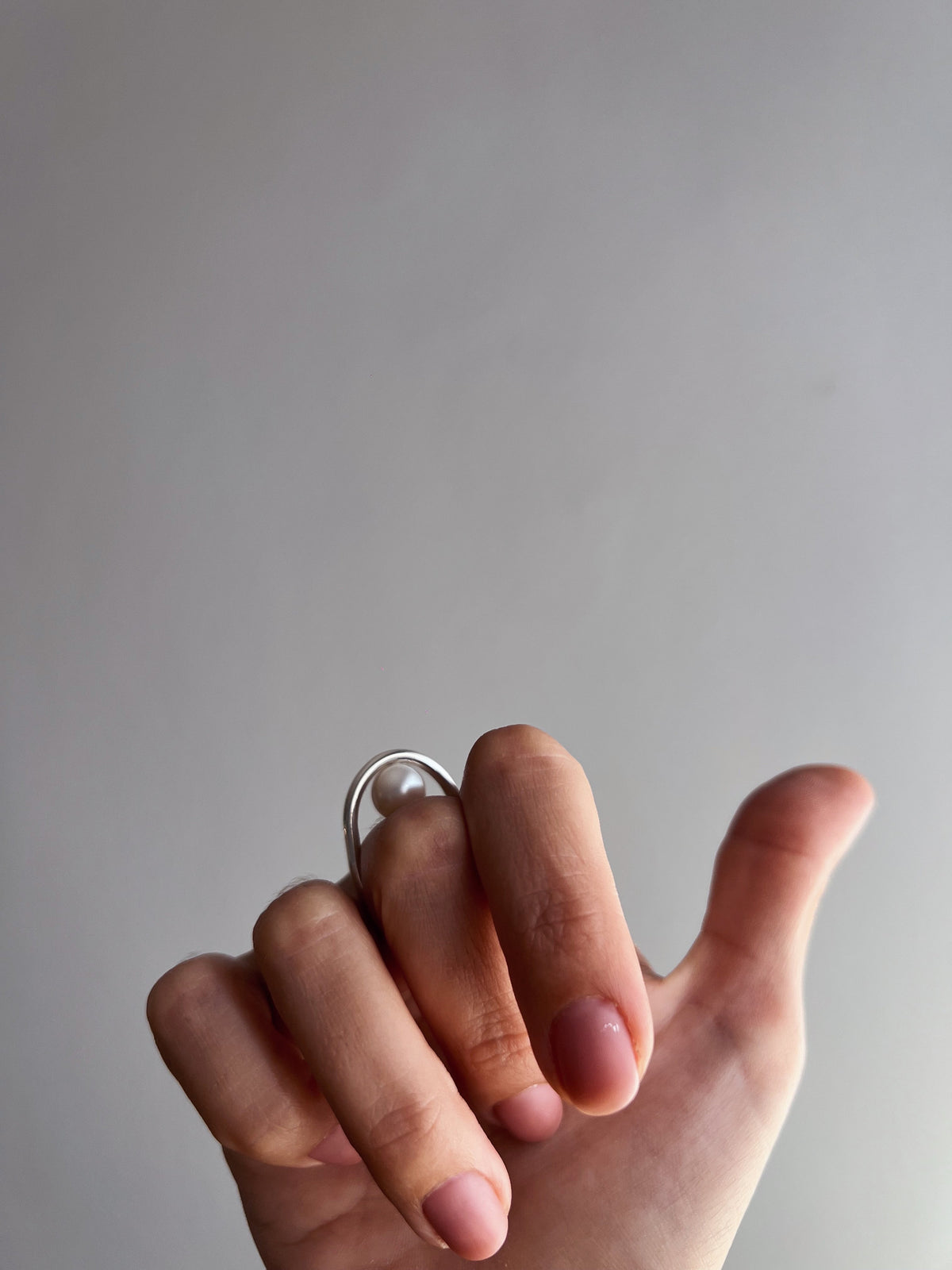 Fine pearl and silver minimalist ring - KathyRossJewelry
