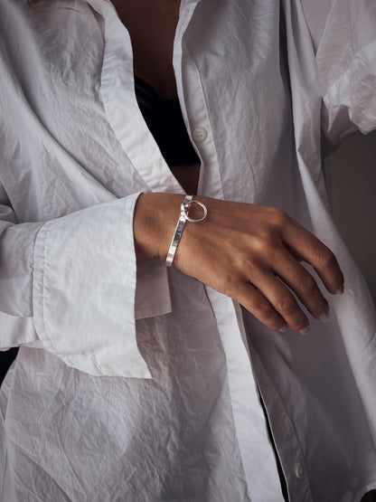Silver brecelet with hoop - KathyRossJewelry