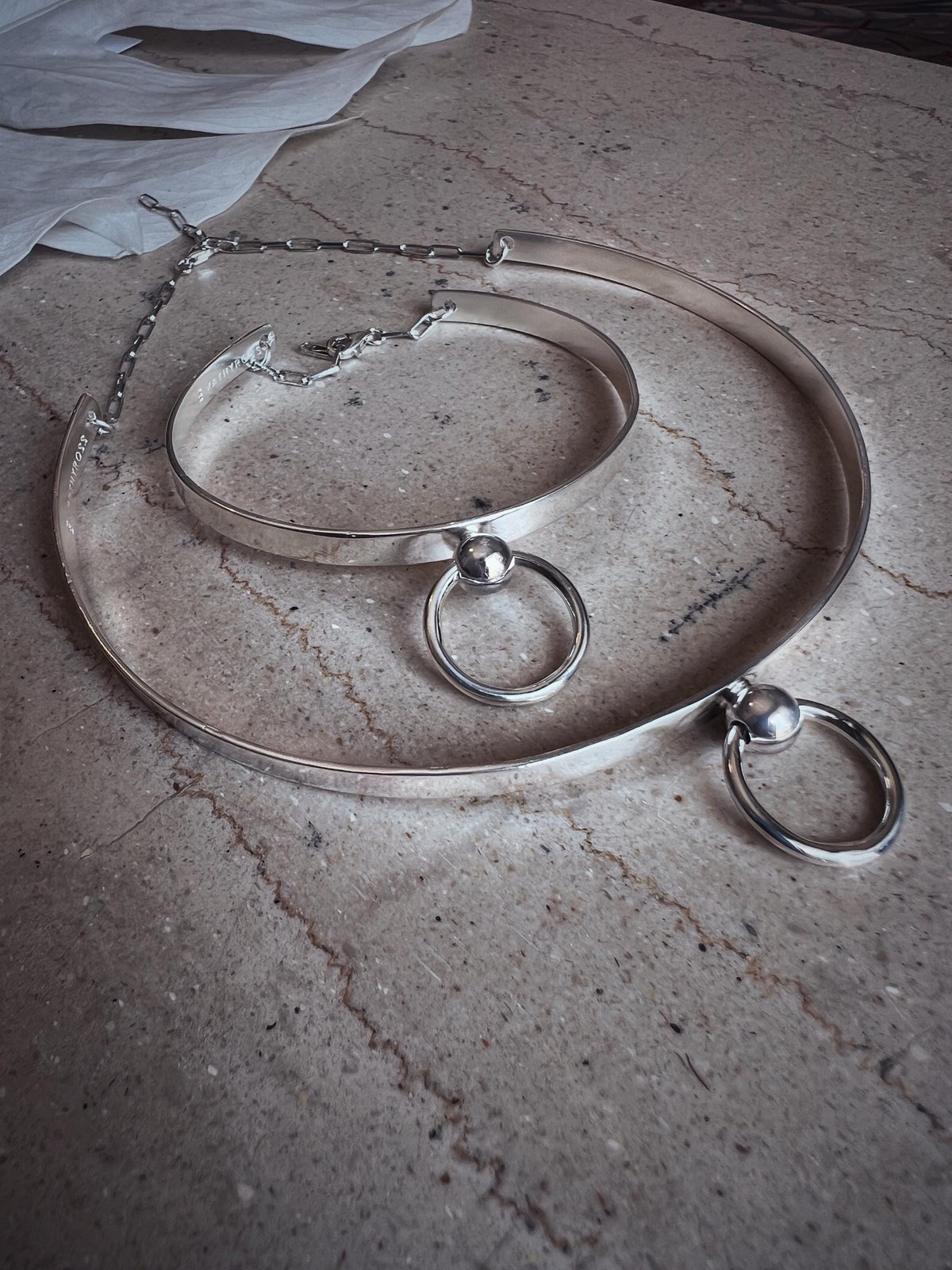 Silver brecelet with hoop - KathyRossJewelry