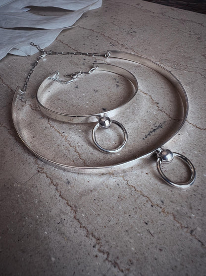Silver brecelet with hoop - KathyRossJewelry