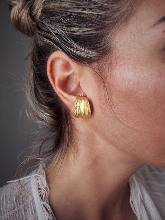 Wide hoops earrings :gold filled silver ear cuffs - KathyRossJewelry