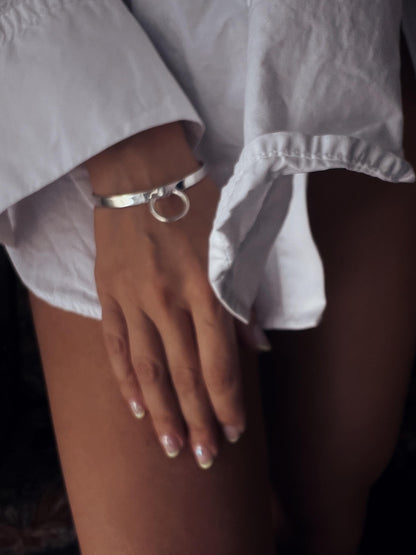Silver brecelet with hoop - KathyRossJewelry