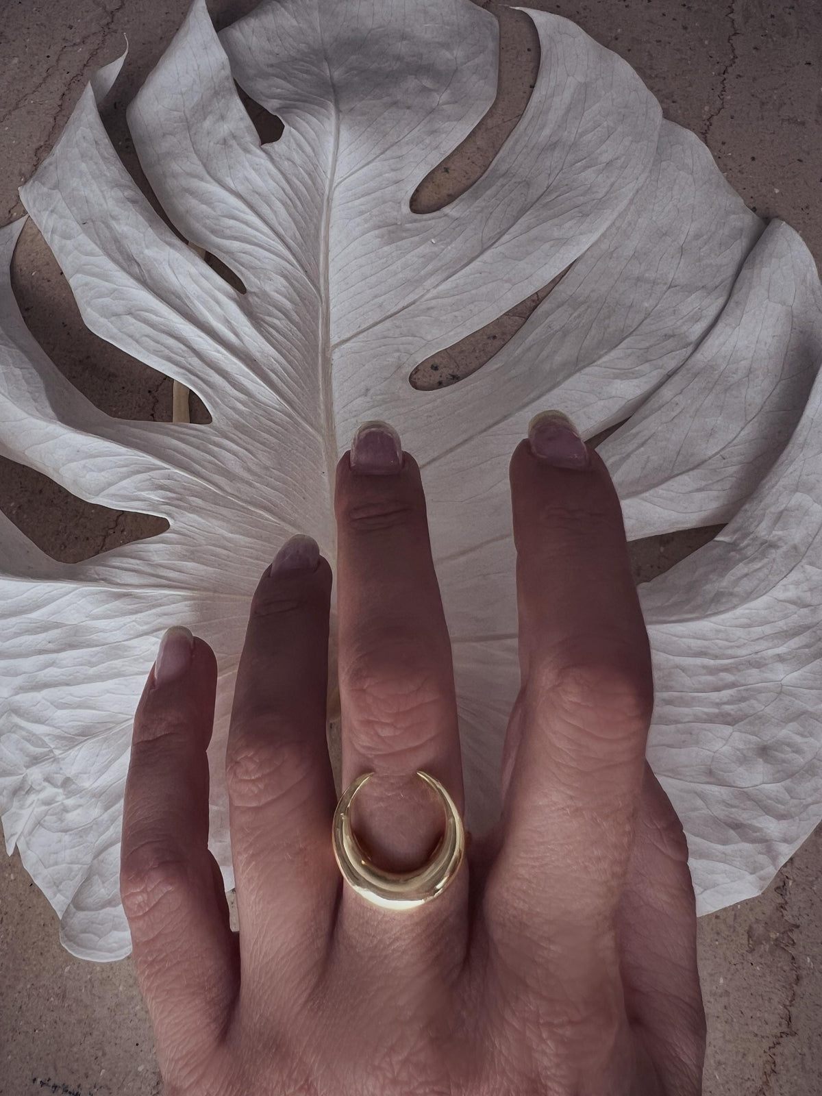 18k gold filled on solid sterling silver crescent ring - KathyRossJewelry