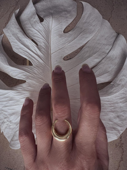 18k gold filled on solid sterling silver crescent ring - KathyRossJewelry