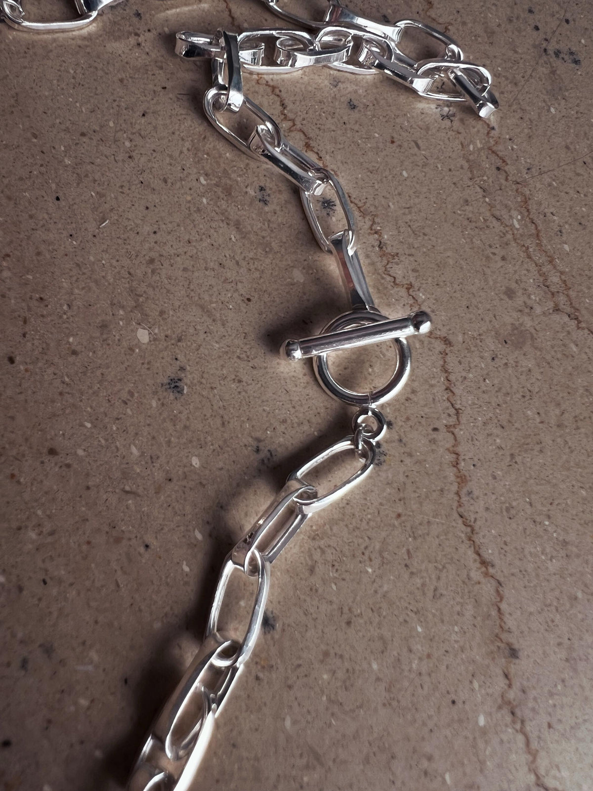 Solid Sterling Silver 925 Paperclip Chain Necklace: Toggle Clasp, Unisex Necklace - KathyRossJewelry