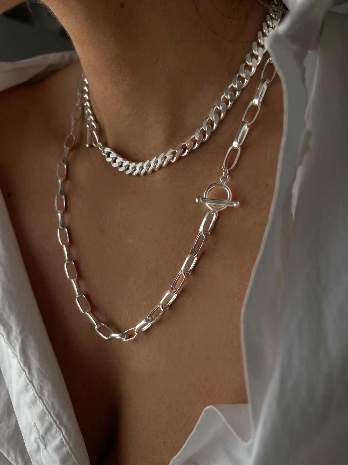 Sterling Silver Paperclip Chain Necklace: Chunky Link Necklace - KathyRossJewelry