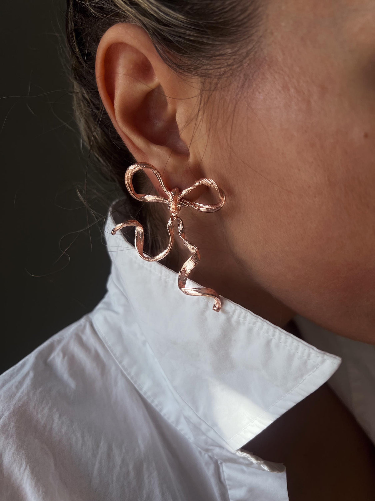 Sterling Silver 925 Bow statement Earrings - KathyRossJewelry