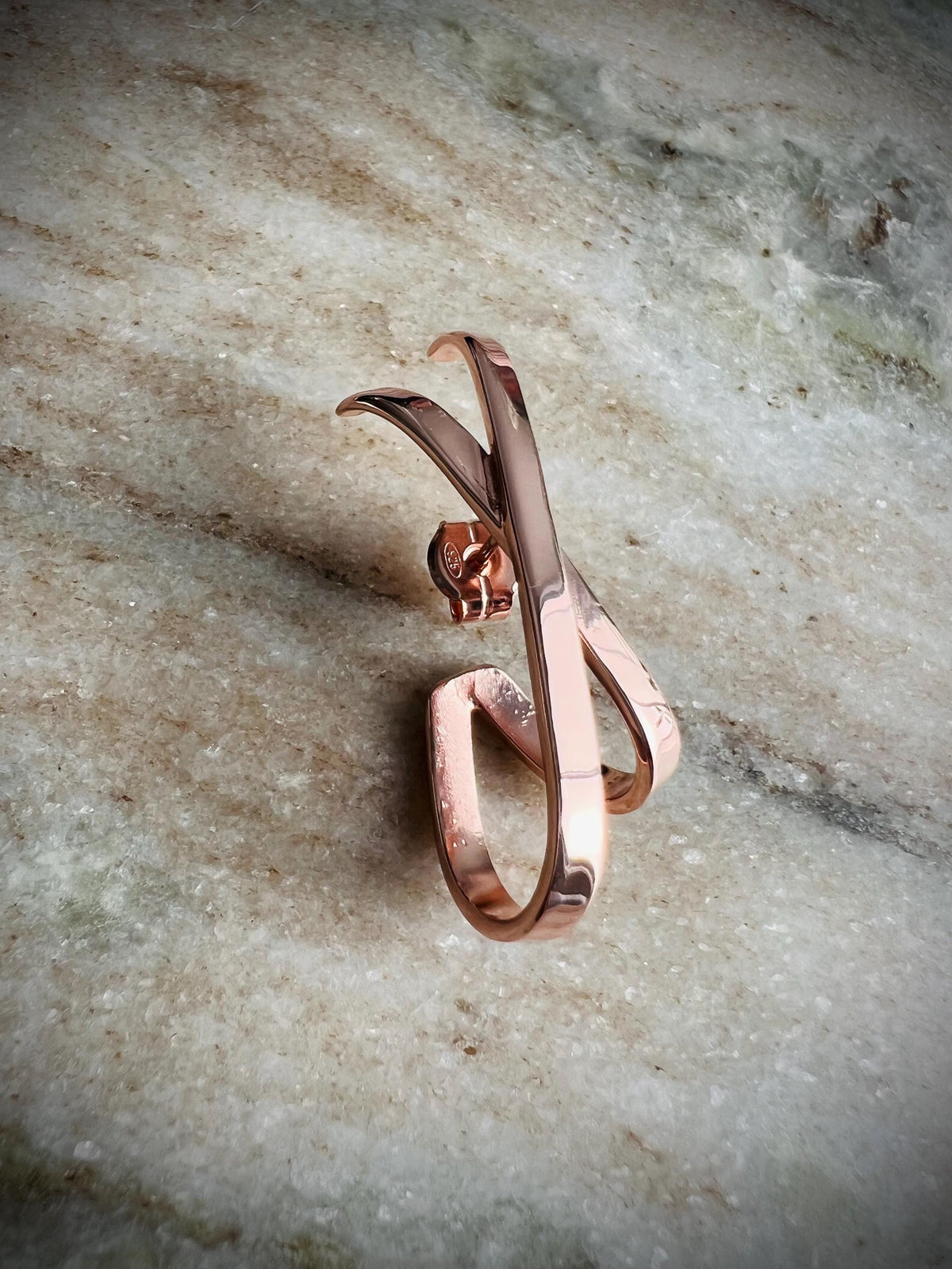 18k gold filled on Sterling Silver 925 Geometric Earrings – Minimalist X Design ear cuff - KathyRossJewelry