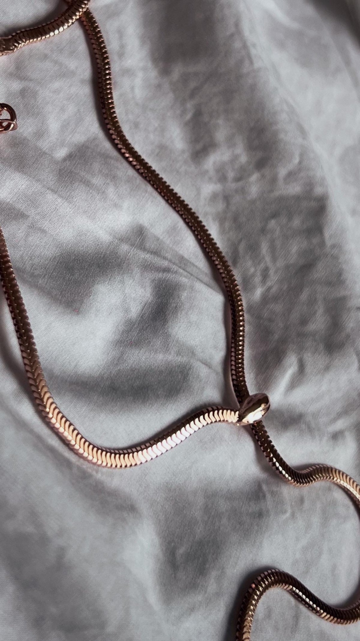 Long silver Lariat Necklace: Gold filled snake Chain - KathyRossJewelry