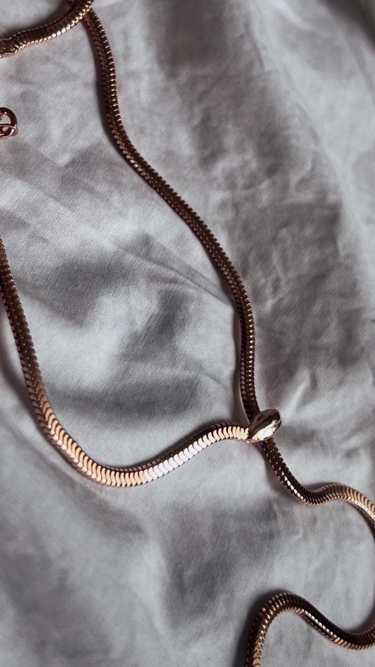 Snake chain necklace :18k gold filled on solid silver lariat serpent necklace - KathyRossJewelry