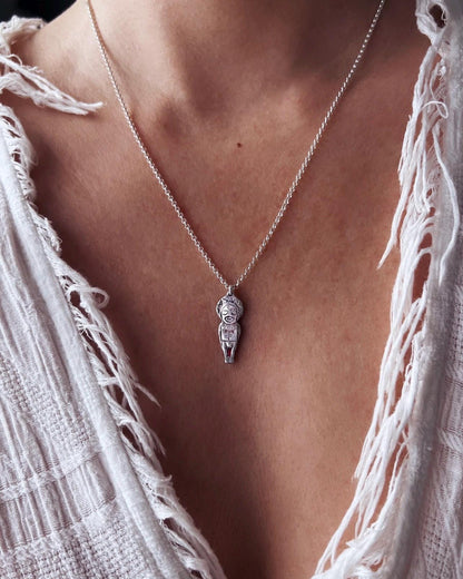 Solid Silver Pachamama Necklace: Incas Goddess Pendant gold filled - KathyRossJewelry
