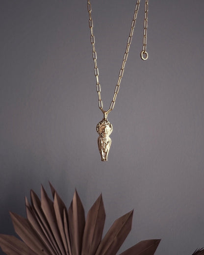 Solid Silver Pachamama Necklace: Incas Goddess Pendant gold filled - KathyRossJewelry