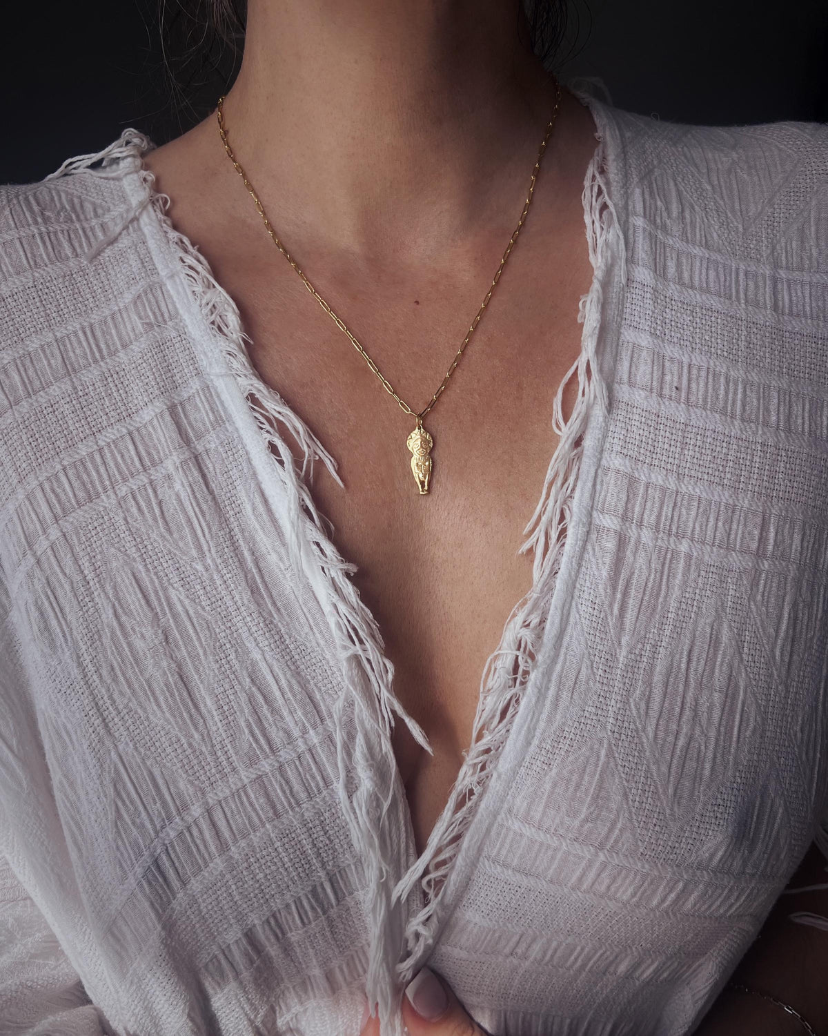 Solid Silver Pachamama Necklace: Incas Goddess Pendant gold filled - KathyRossJewelry