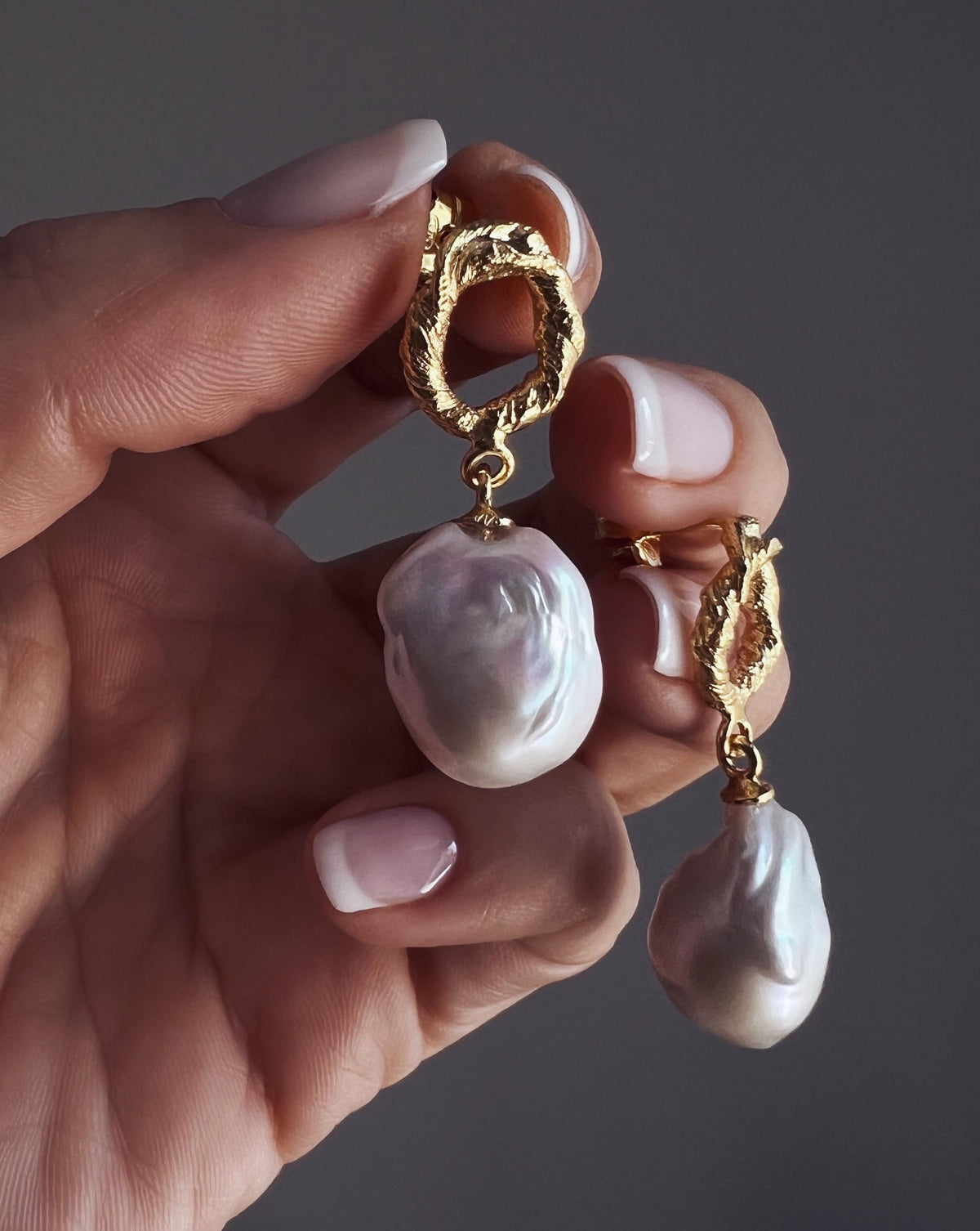 Baroque Pearl Drop Earrings: Gold Filled Sterling Silver Studs - KathyRossJewelry