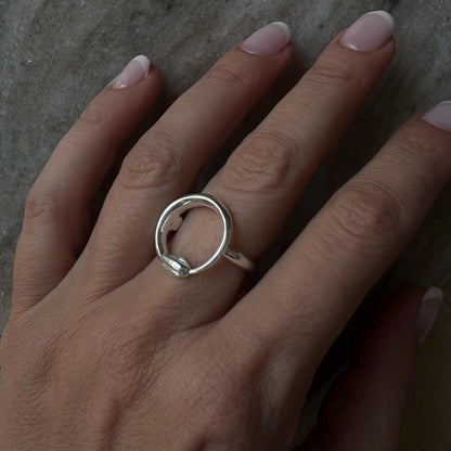 Solid sterling Silver Ouroboros Snake Ring: hollow ring - KathyRossJewelry