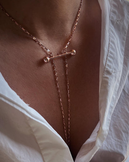 Silver Lariat Necklace: Handmade Minimalist Jewelry - KathyRossJewelry