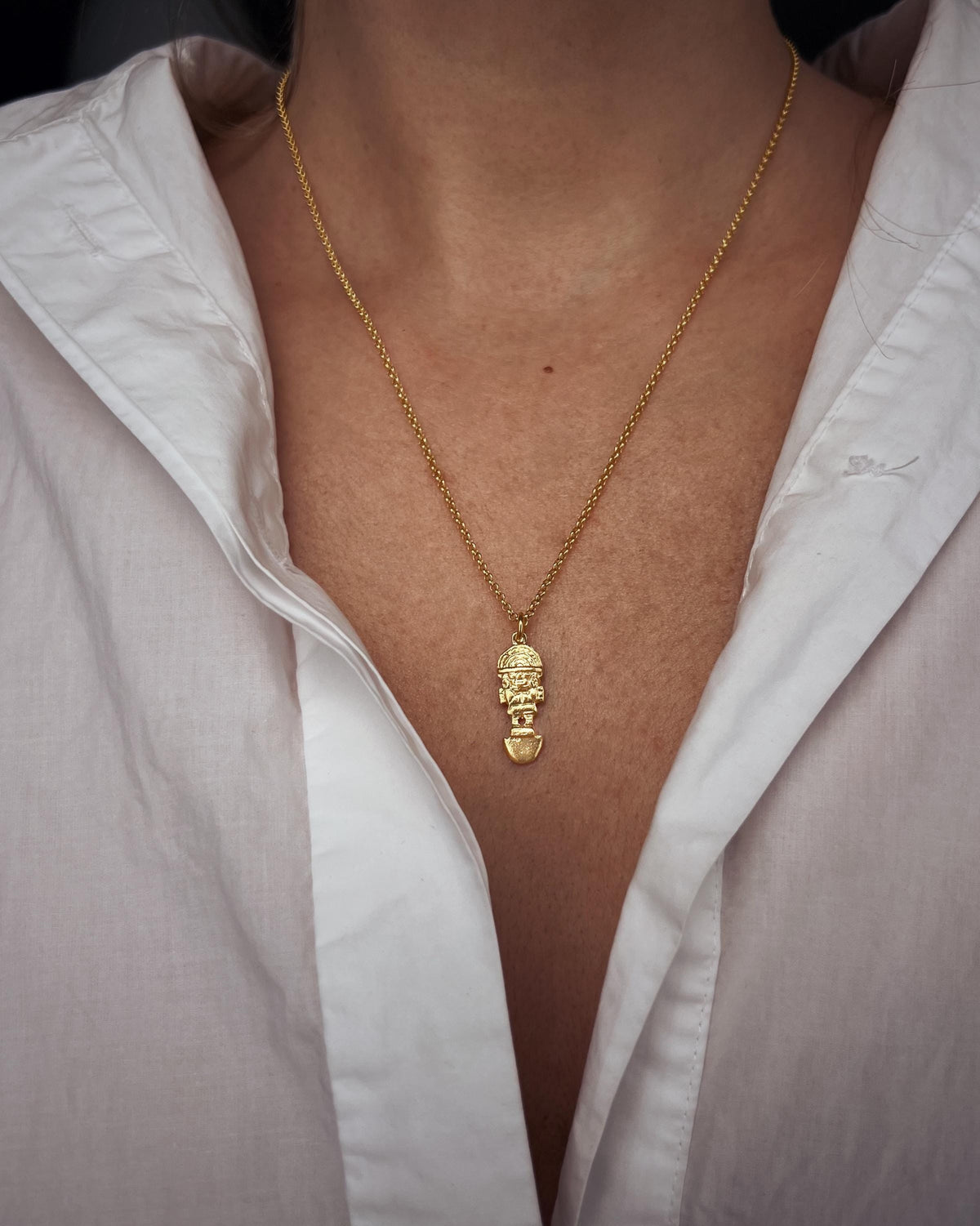 Inca pendant , 18k Gold filled Sterling Silver 926 Tumi Necklace: - KathyRossJewelry