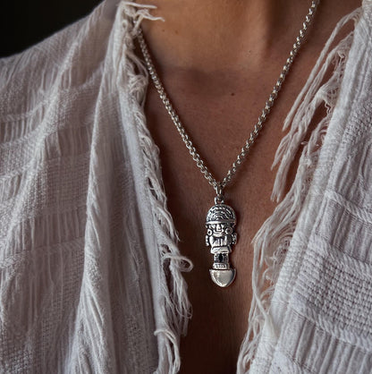 Sterling Silver Tumi Necklace: Inca Talisman Pendant - KathyRossJewelry