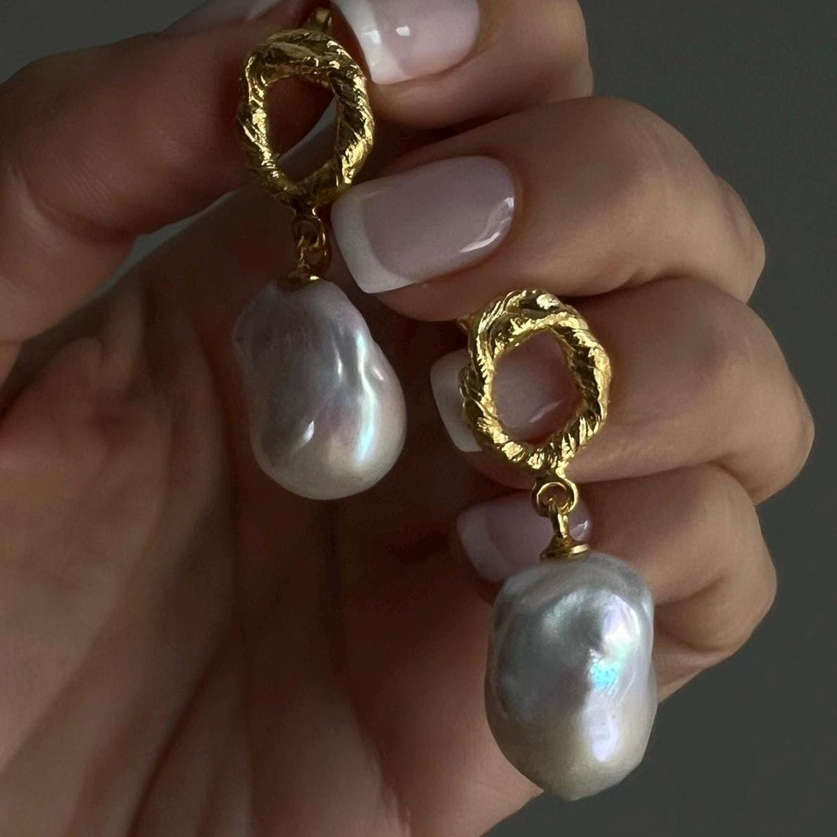 Baroque Pearl Drop Earrings: Gold Filled Sterling Silver Studs - KathyRossJewelry