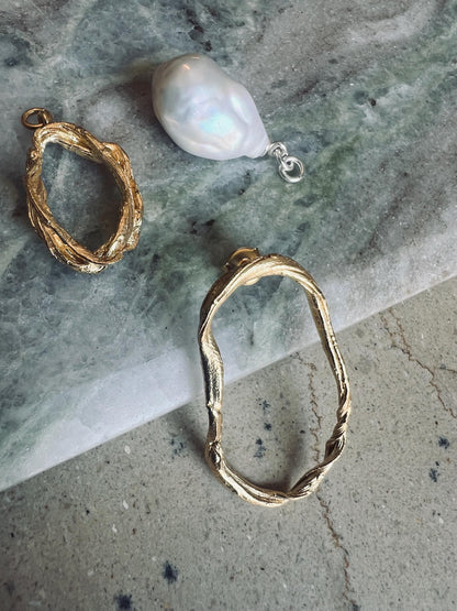 Baroque Pearl Ear Jackets earrings : 18k gold filled on sterling silver 925 - KathyRossJewelry