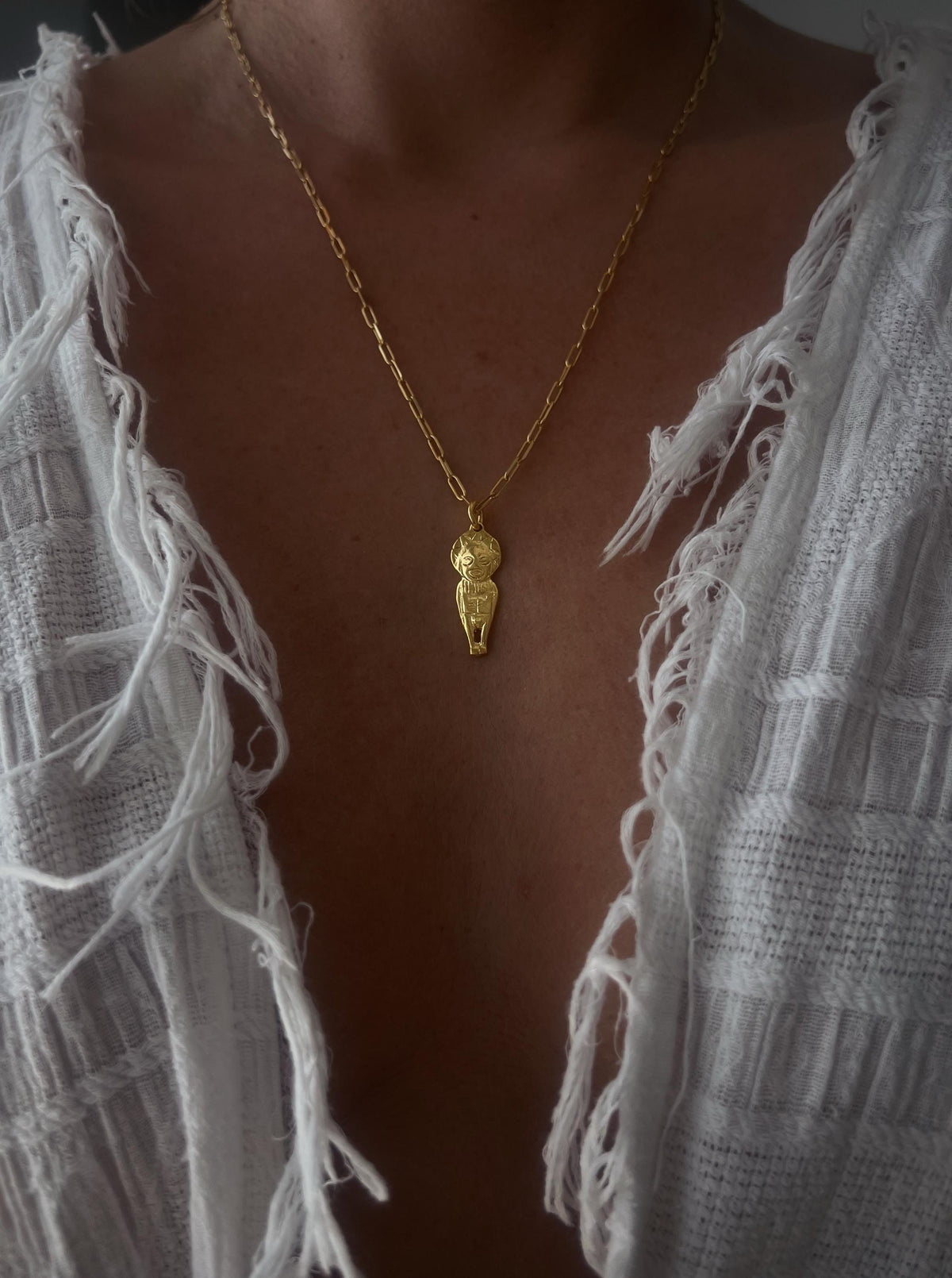 Solid Silver Pachamama Necklace: Incas Goddess Pendant gold filled - KathyRossJewelry