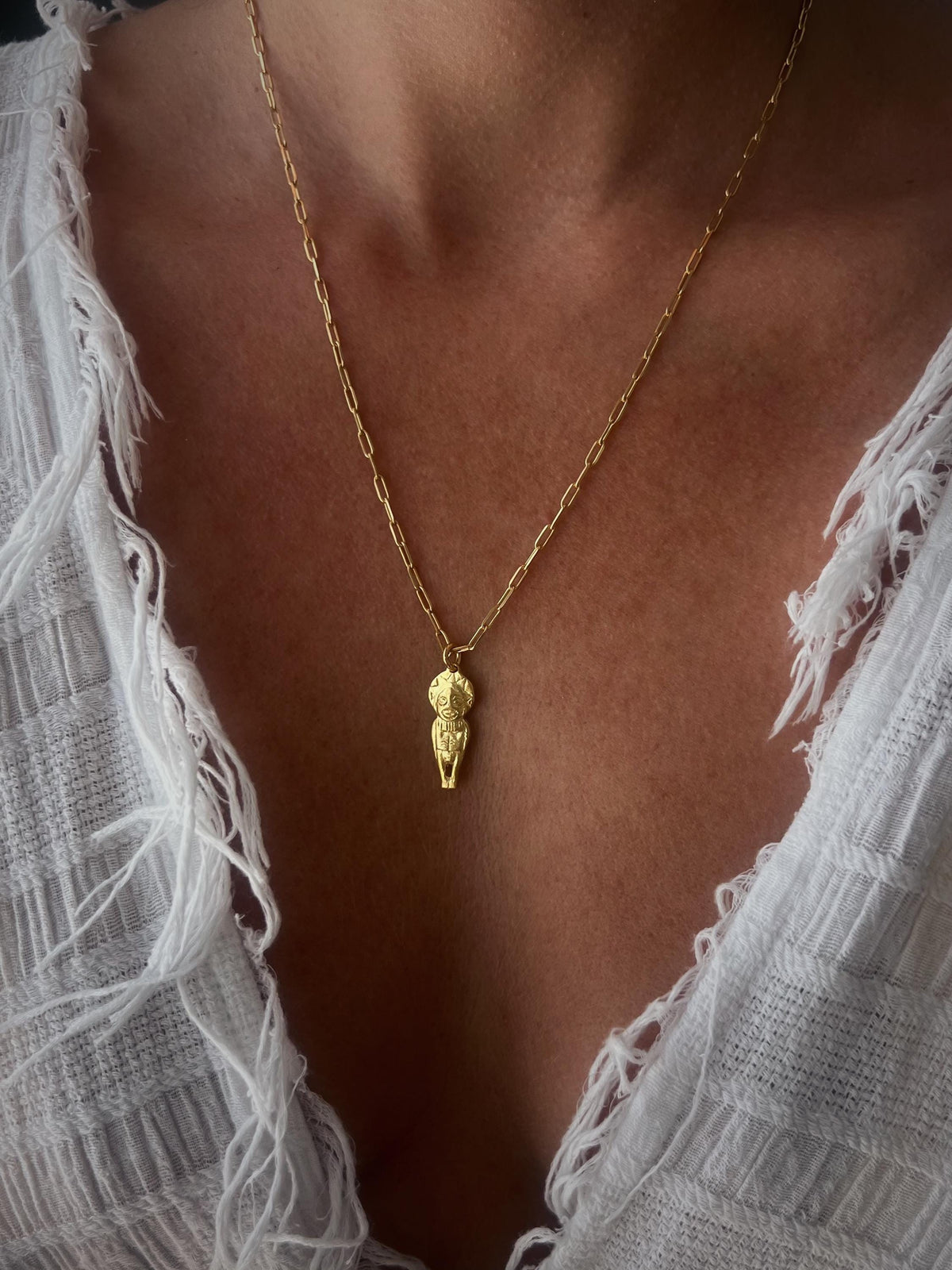 Solid Silver Pachamama Necklace: Incas Goddess Pendant gold filled - KathyRossJewelry
