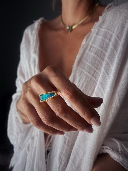 18k Gold Filled Sterling Silver Herringbone Necklace with Mother of Pearl Pendant - KathyRossJewelry