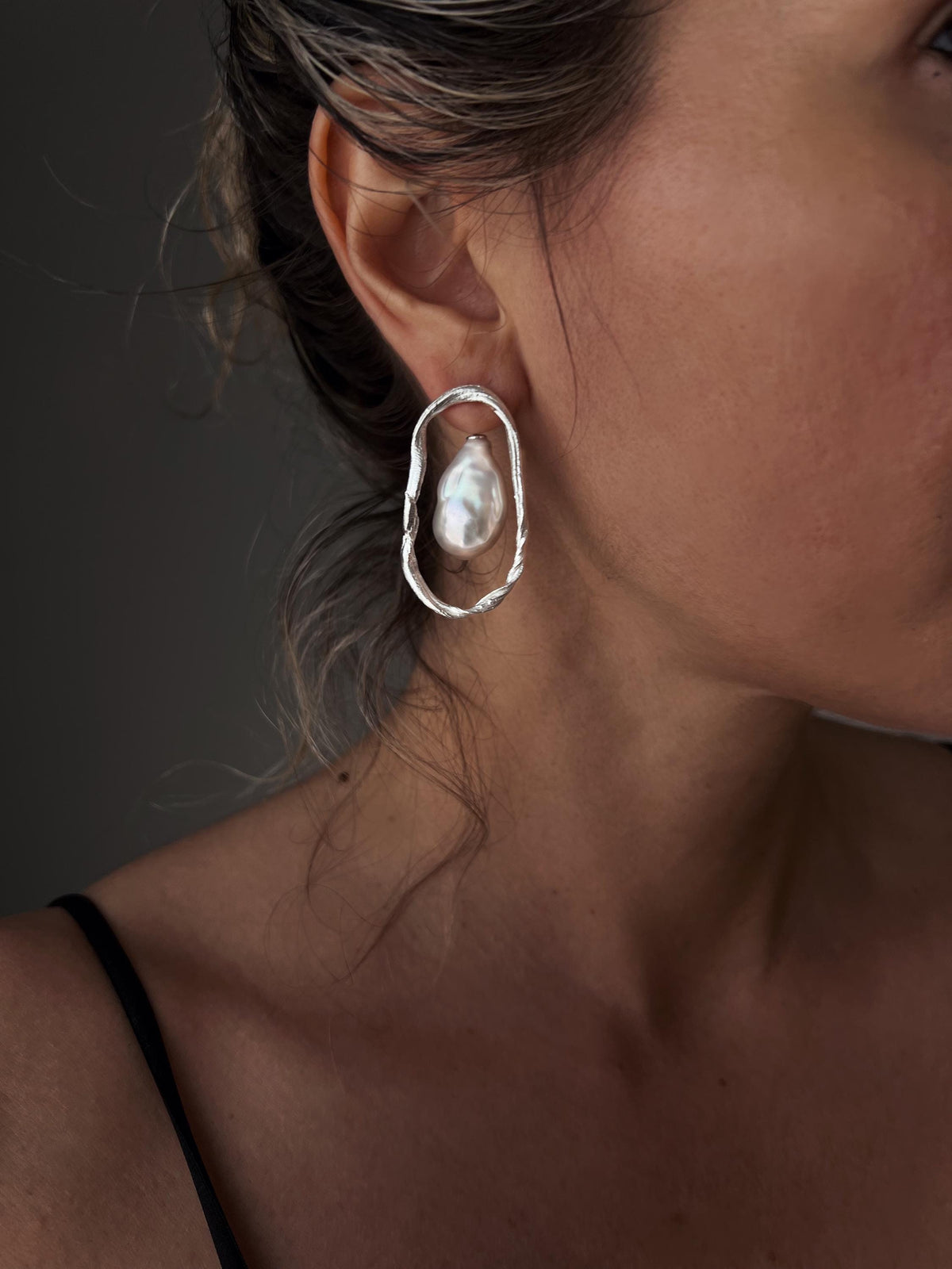Baroque Pearl Ear Jackets earrings : 18k gold filled on sterling silver 925 - KathyRossJewelry